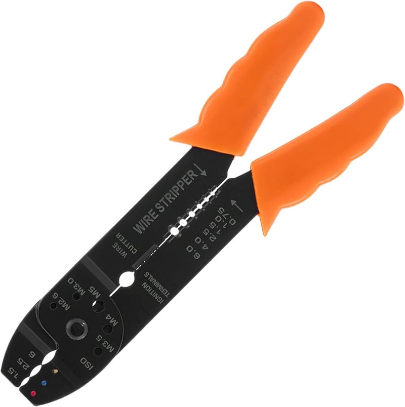 درافل أداة تجريد الأسلاك والضغط من دورافيل بمقبض مريح، أسود وبرتقالي - Image 1